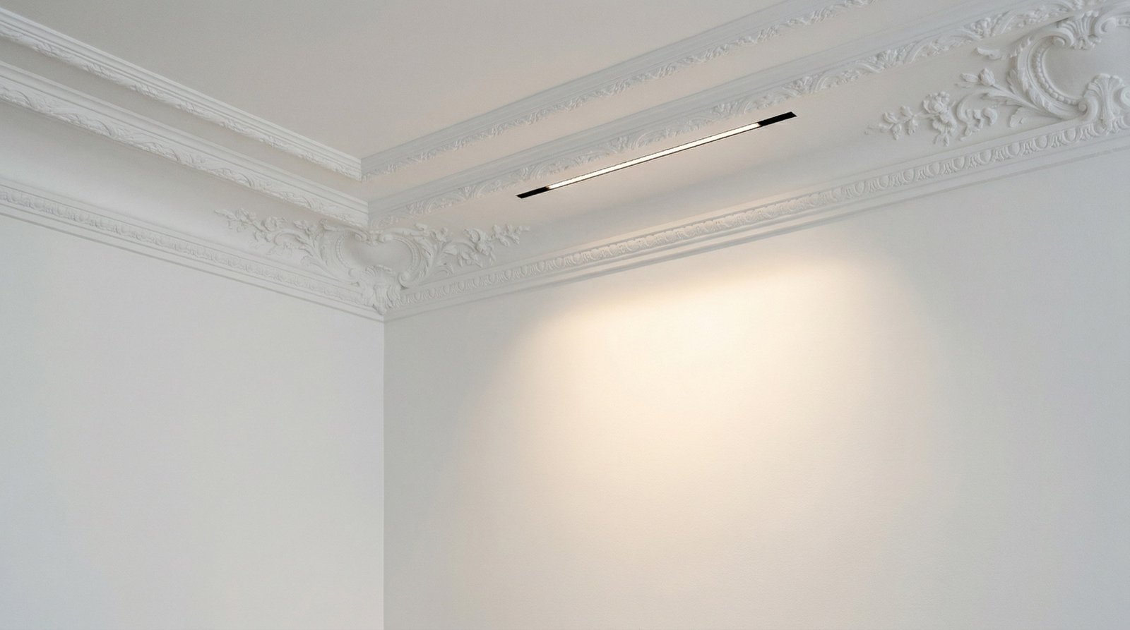 Bookcase highlighting with spotlights and LED strips