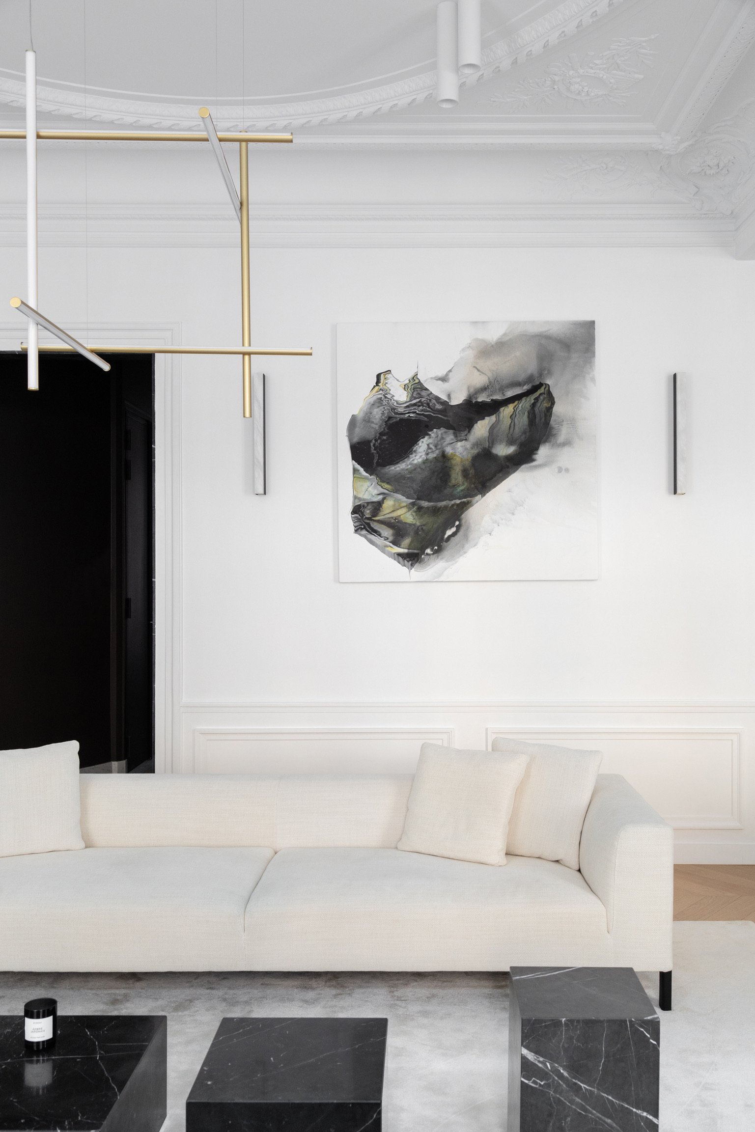 Living room brass pendant — Paris 1st