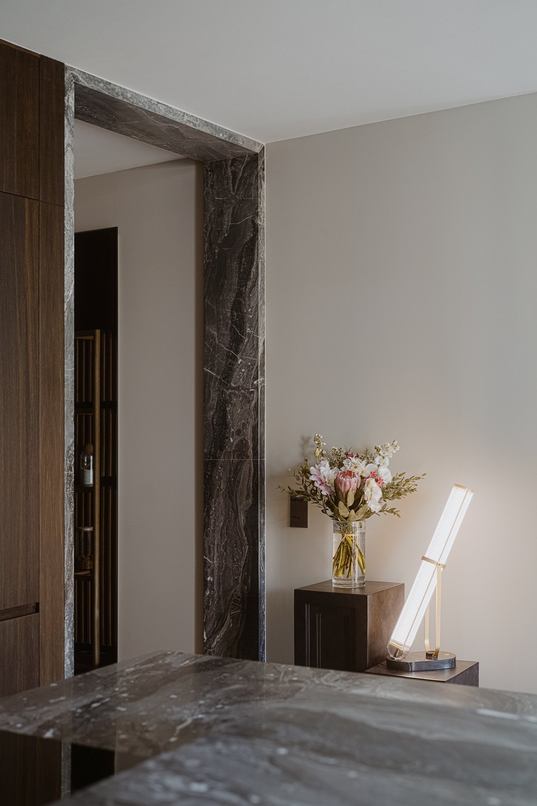 Grey marble door frame — Paris 7th
