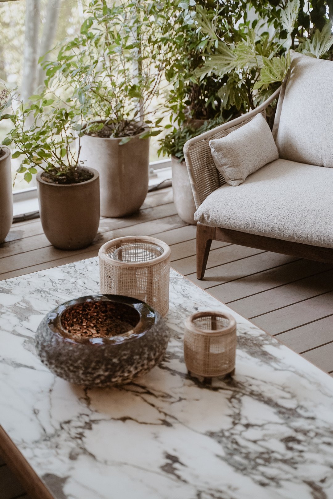 Wooden terrace and outdoor furniture — Paris 7th