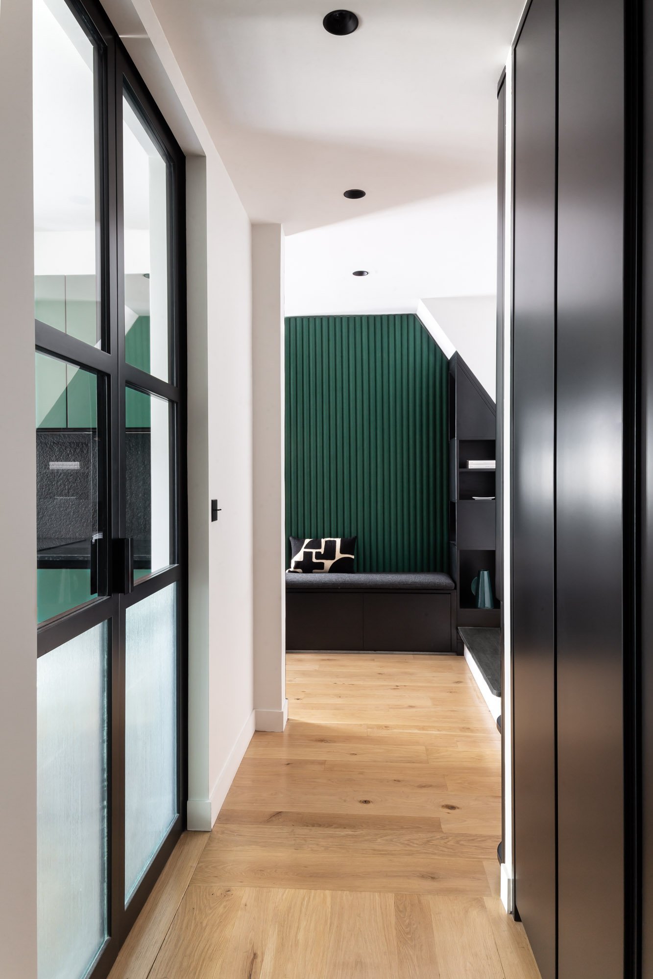 Closed glass partition entrance — Le Marais