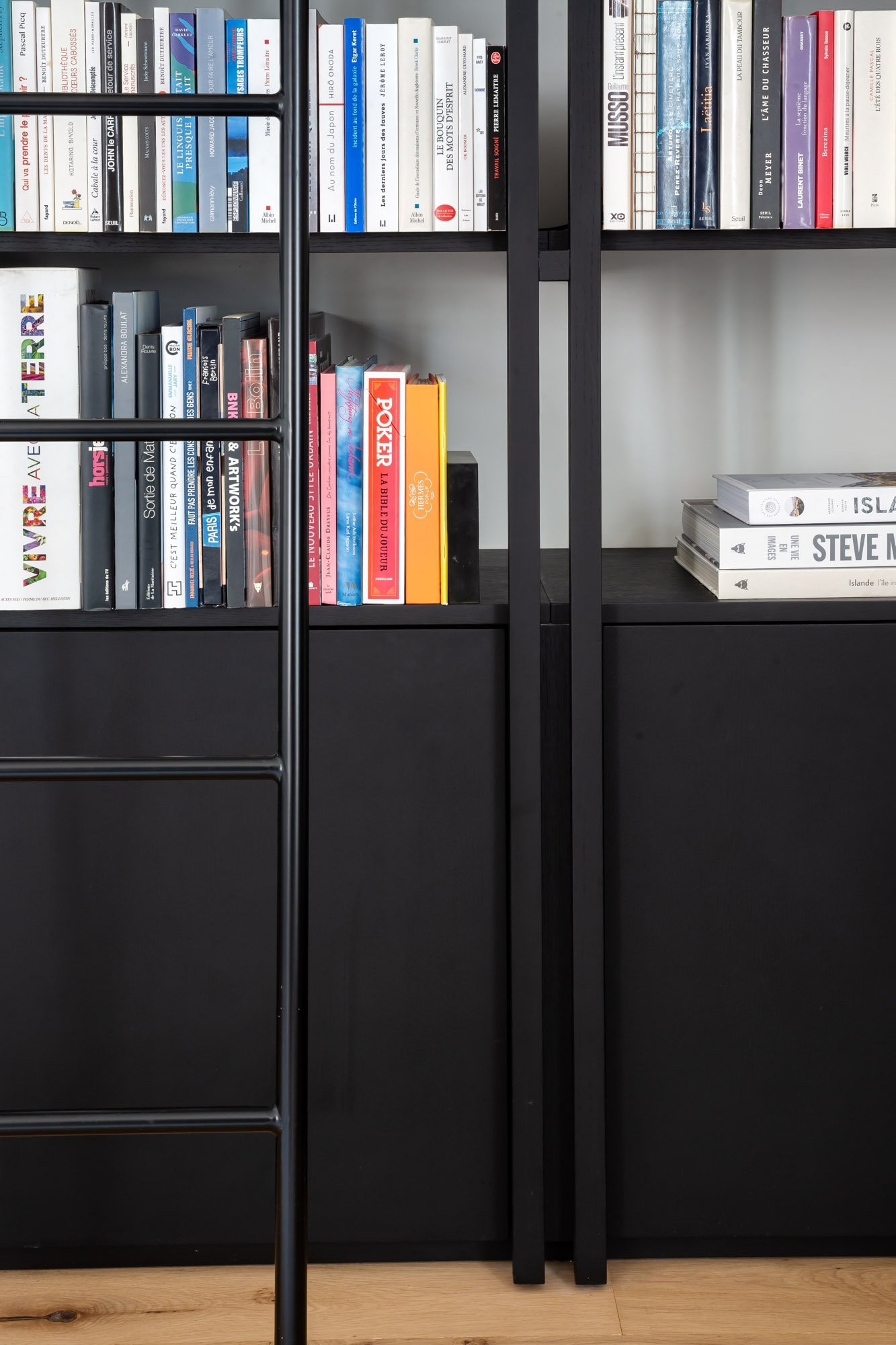 Metal bookcase detail — Le Marais